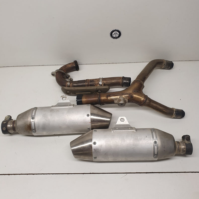 ligne echappement double sortie honda 250 crf 2008-1