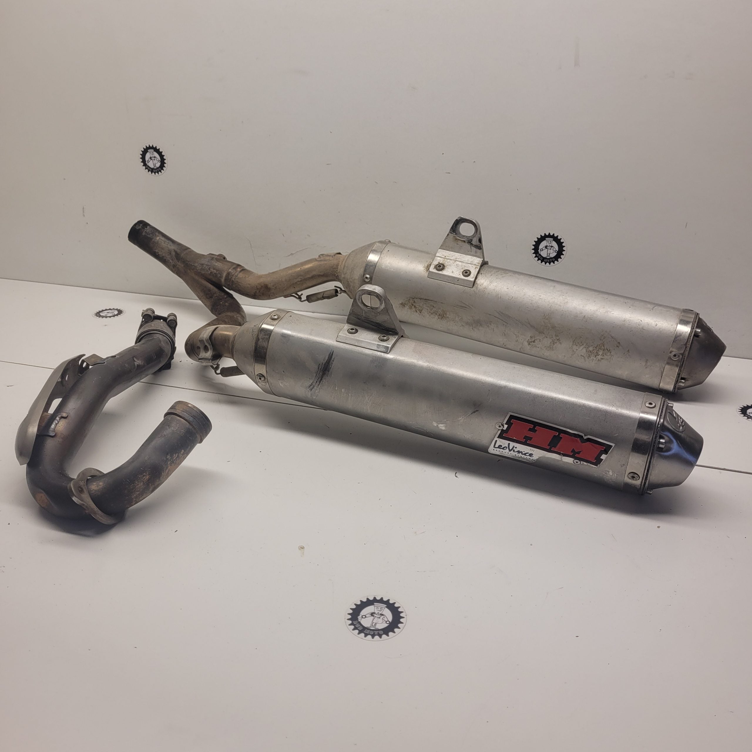 echappement double sortie leovince hm honda 450 crf