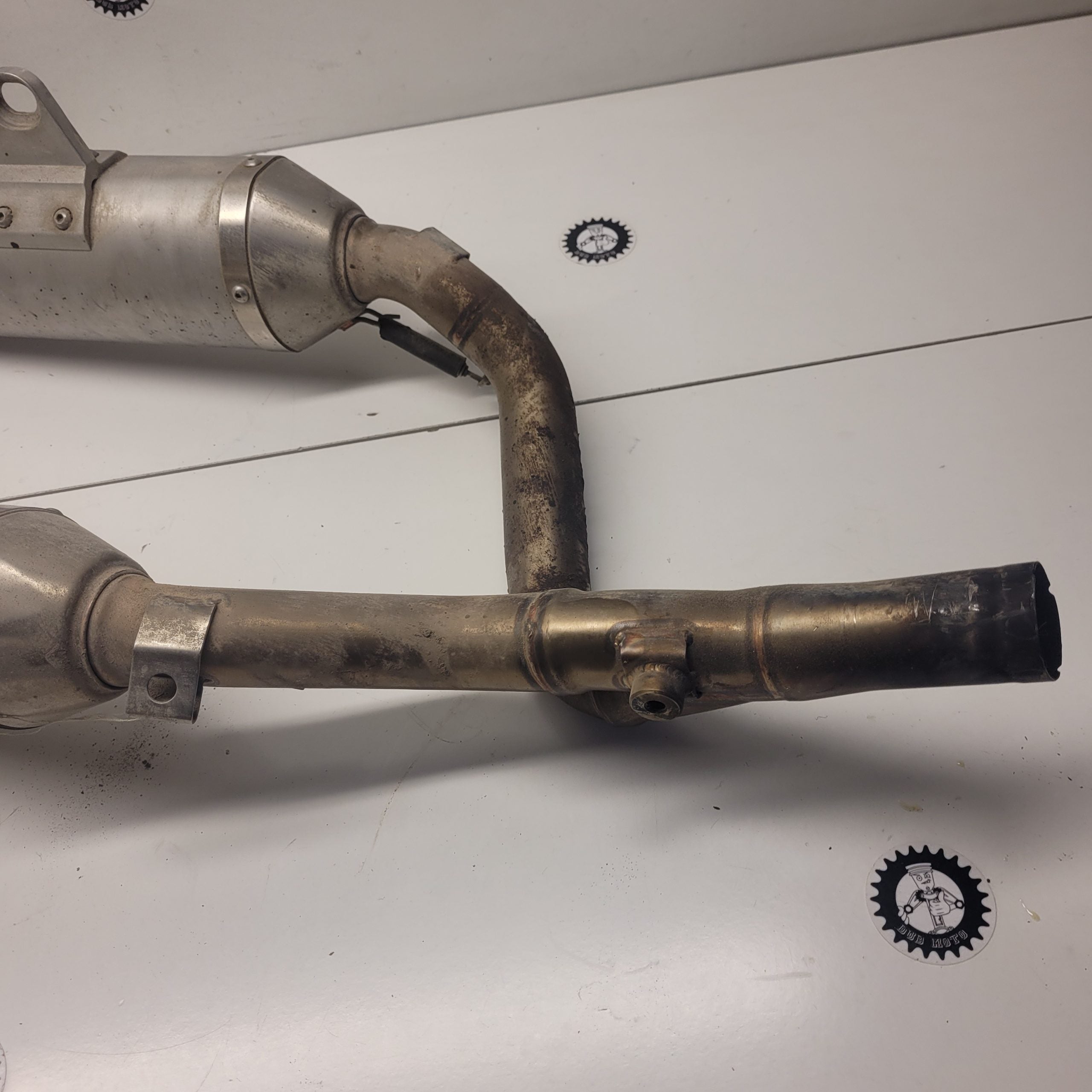 echappement double sortie leovince hm honda 450 crf-4