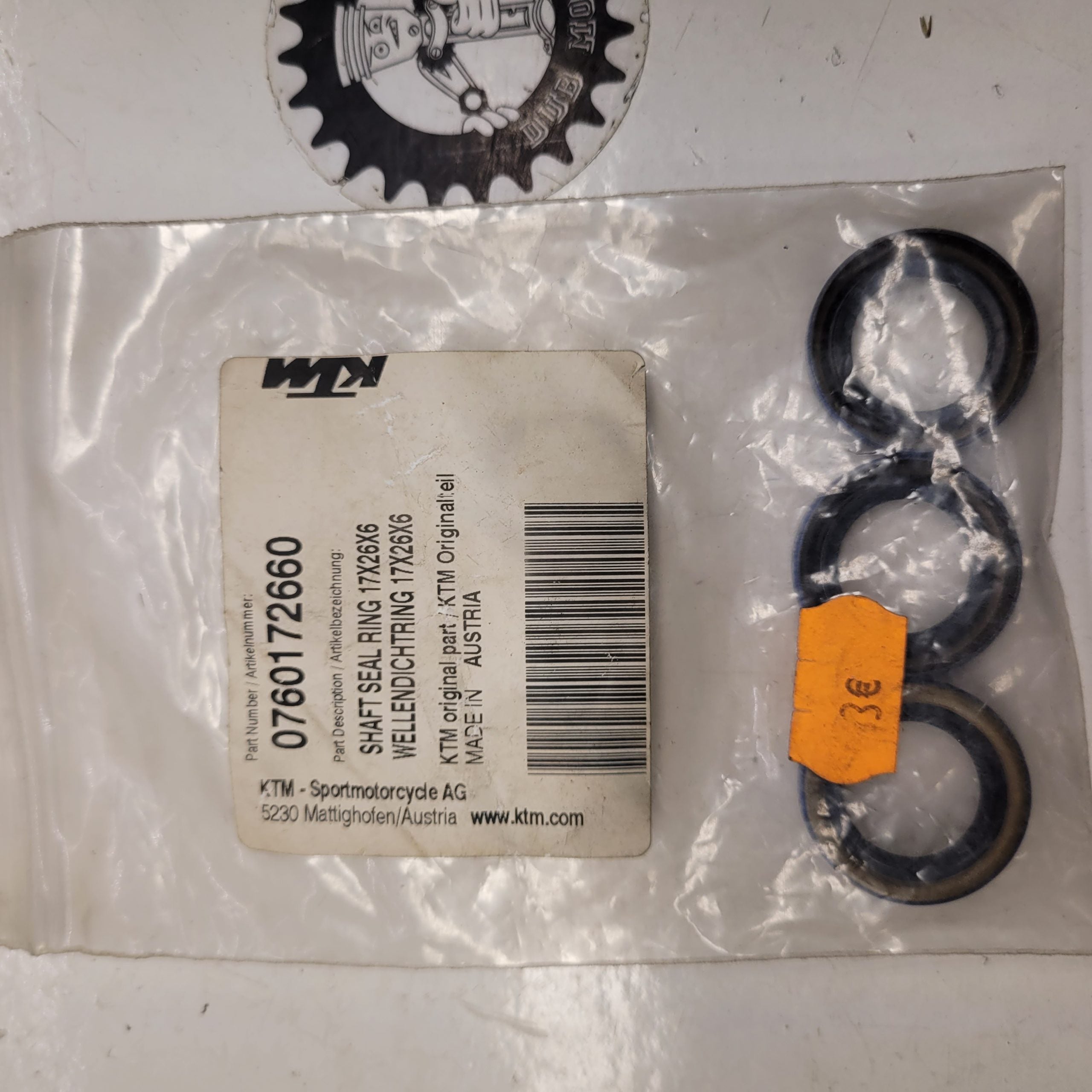 bague d'etancheite d'arbre ktm 450 505 525 sx xc 0760172660