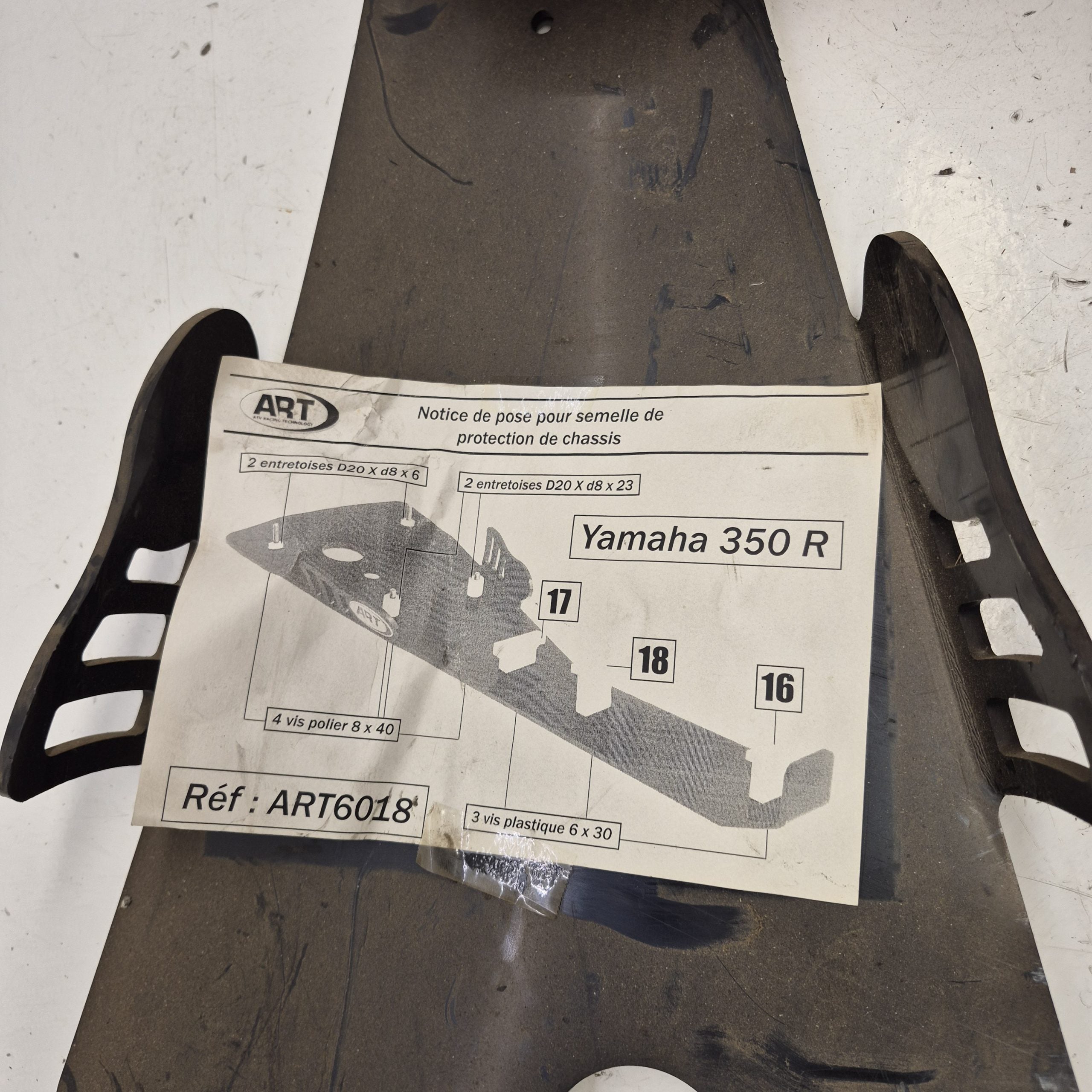 sabot central art sans fixation yamaha 350 raptor