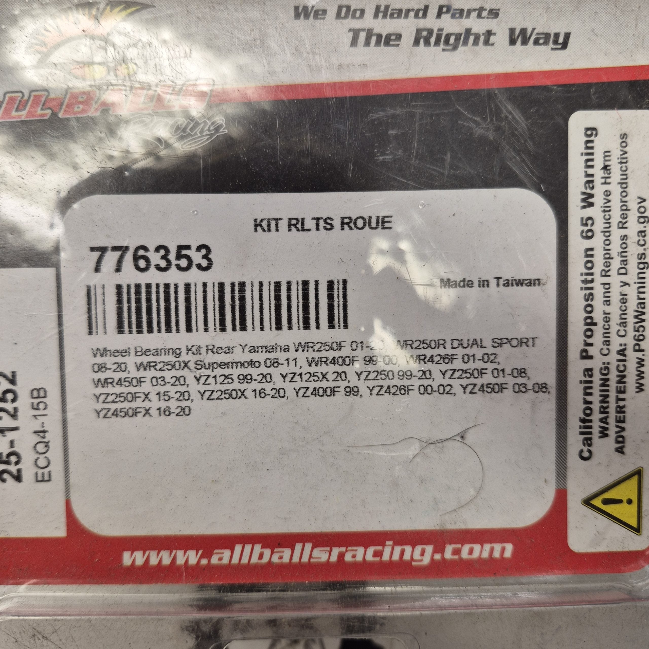 kit roulements de roues arriere yamaha 125 250 yz 99-20 250 400 426 450 yzf 99-20 776353