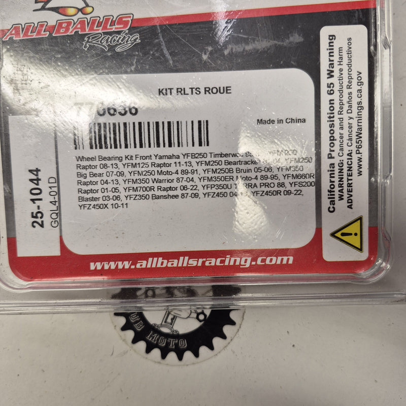 kit roulements de roue avant yamaha 250-700 raptor banshee yfz warrior 87-22 776636-2
