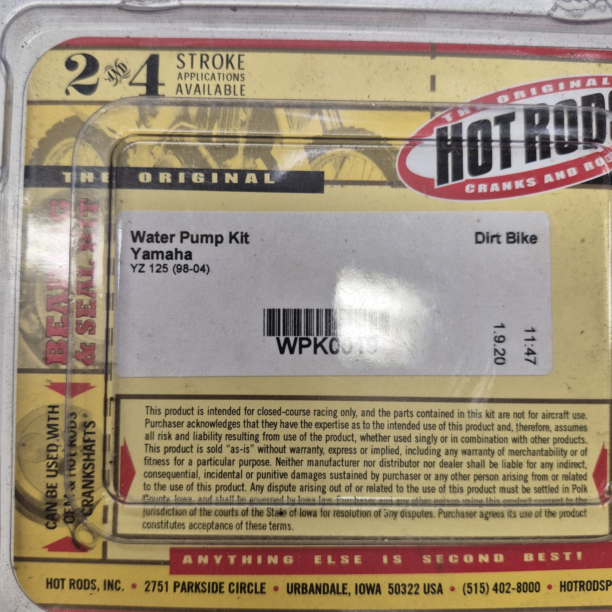 kit pompe a eau yamaha 125 yz 98-04-2