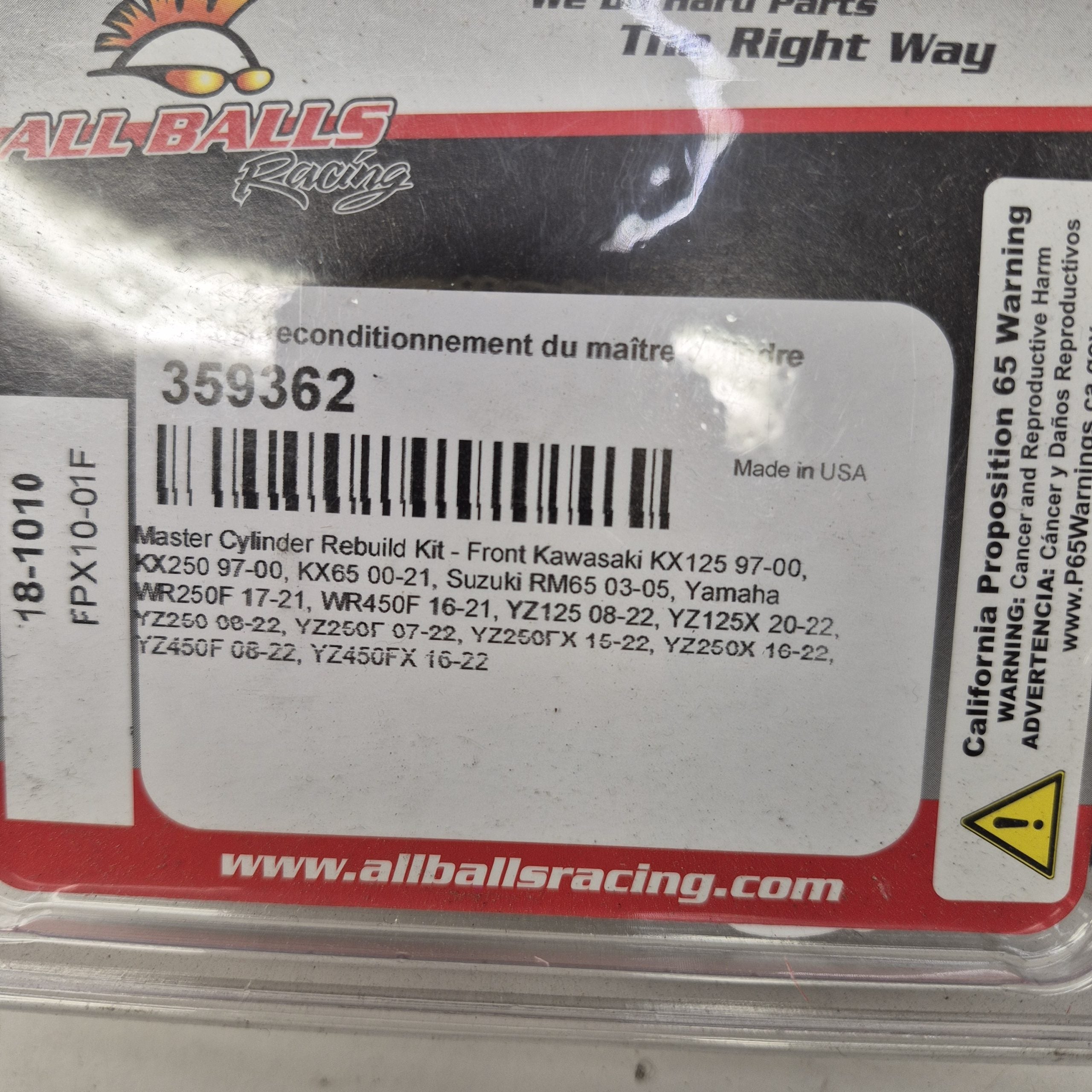 kit reparation maitre cylindre avant yamaha 125 250 450 yz yzf 08-22