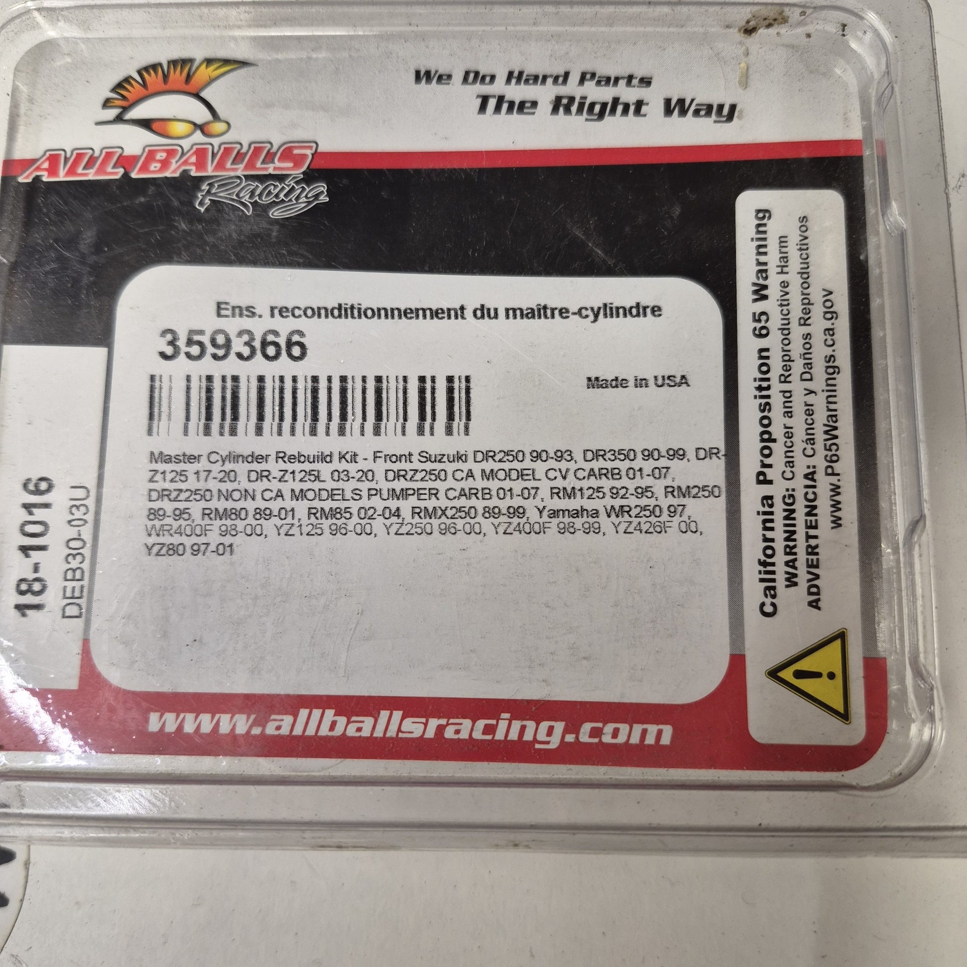 kit reparation maitre cylindre avant yamaha 80 125 250 400 yz yzf 97-01-2