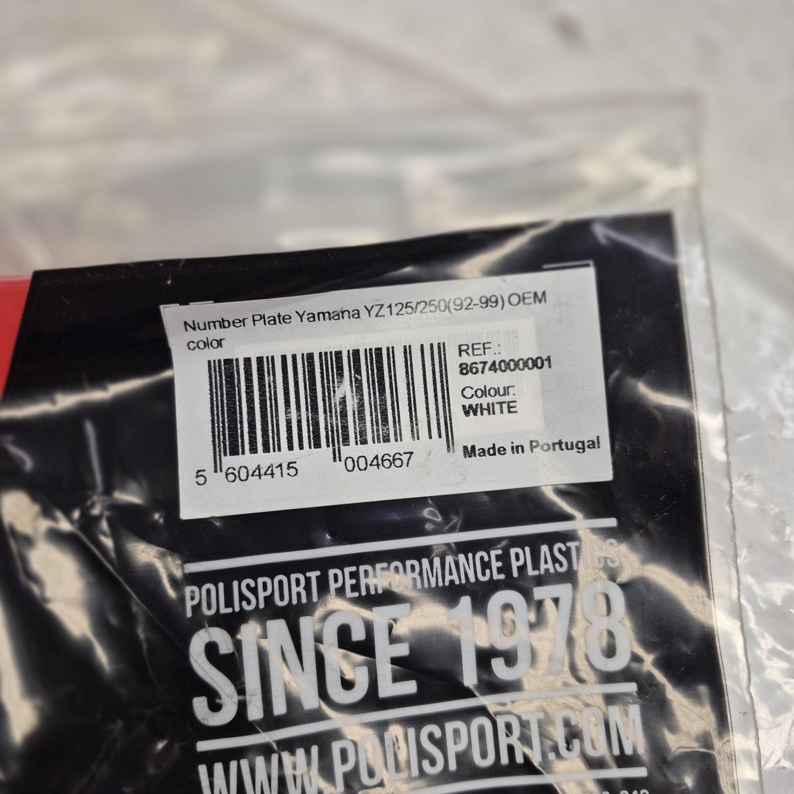 plaque numero yamaha 125 250 yz 92-99