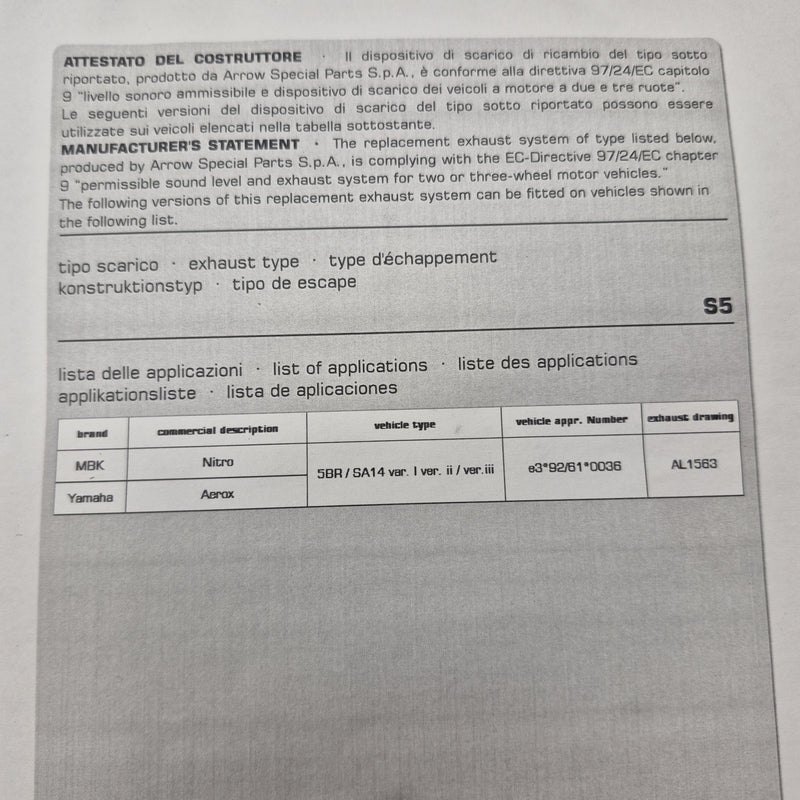 echappement type origine malossi neuf yamaha aerox / mbk nitro-5