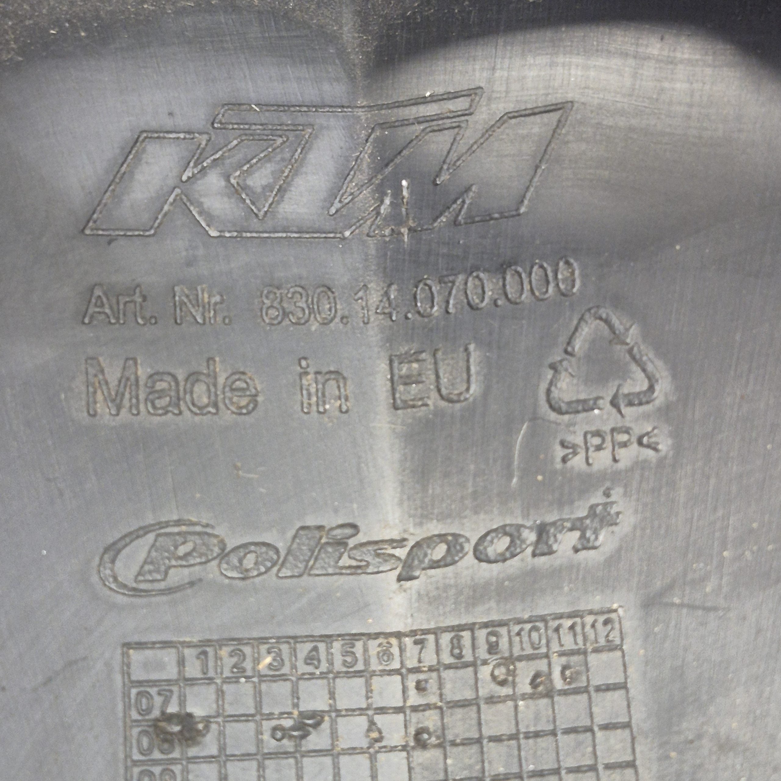 plastique tableau de bord ktm 450 525 xc 83014070000-4