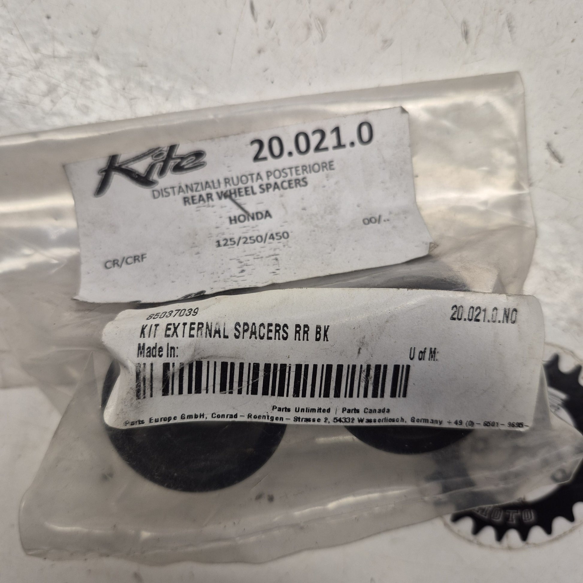 entretoise de roue honda 125 250 450 cr crf 2000-2