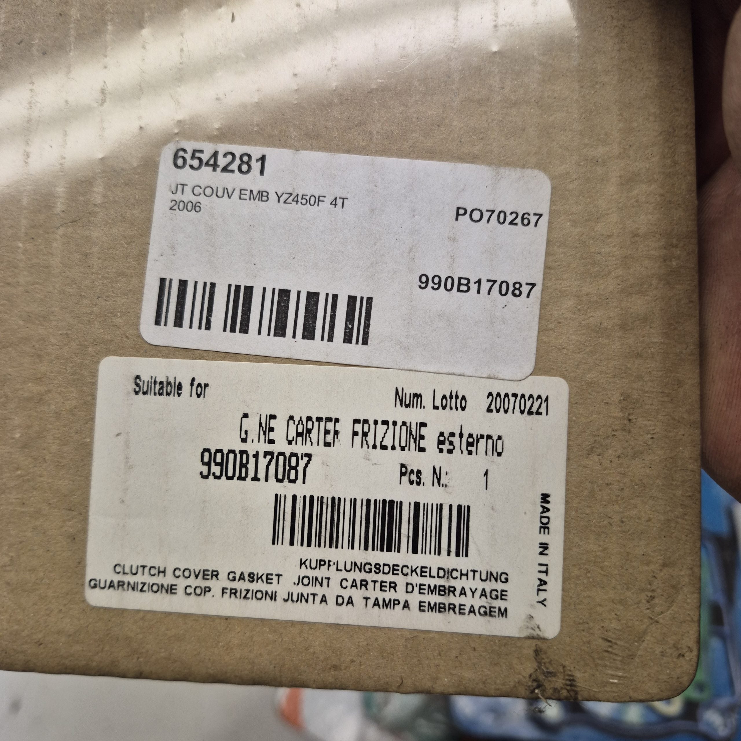 joint carter embrayage yamaha 450 yzf 06