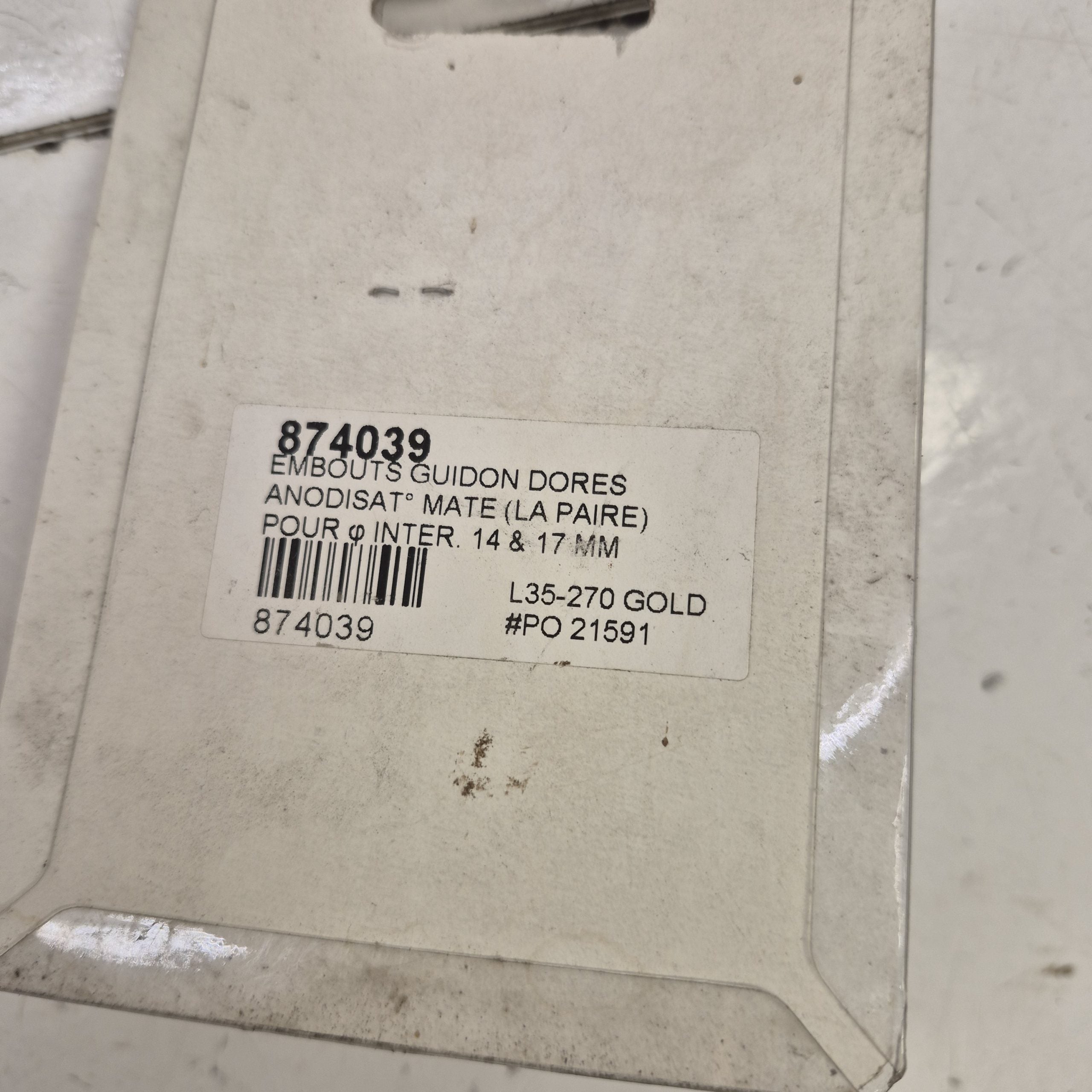 embout guidon dore 14 et 17mm